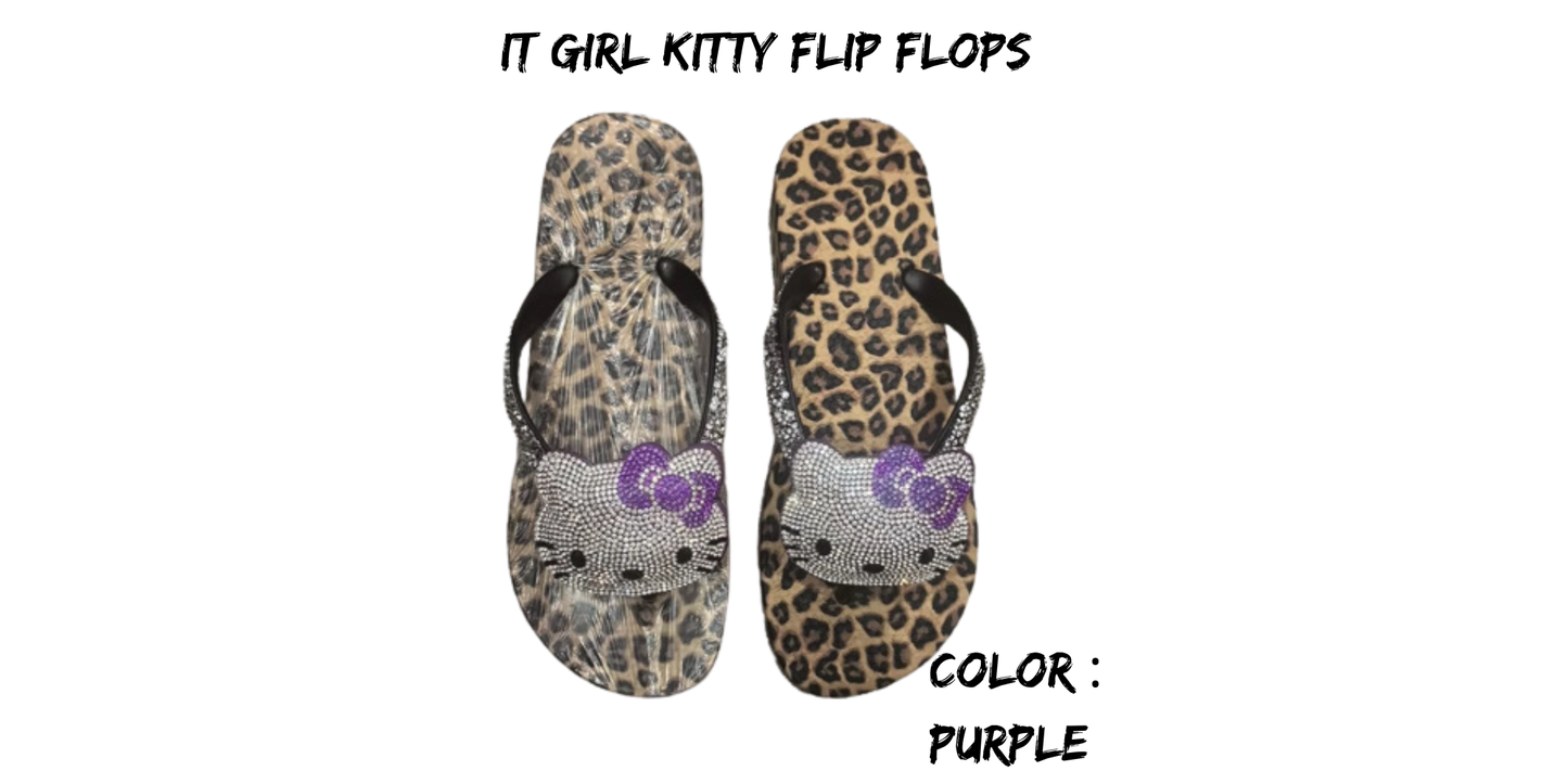 It Girl Kitty Flip Flops